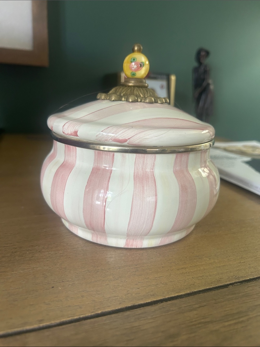 MacKenzie-Childs Bathing Hut Squashed Pot EUC